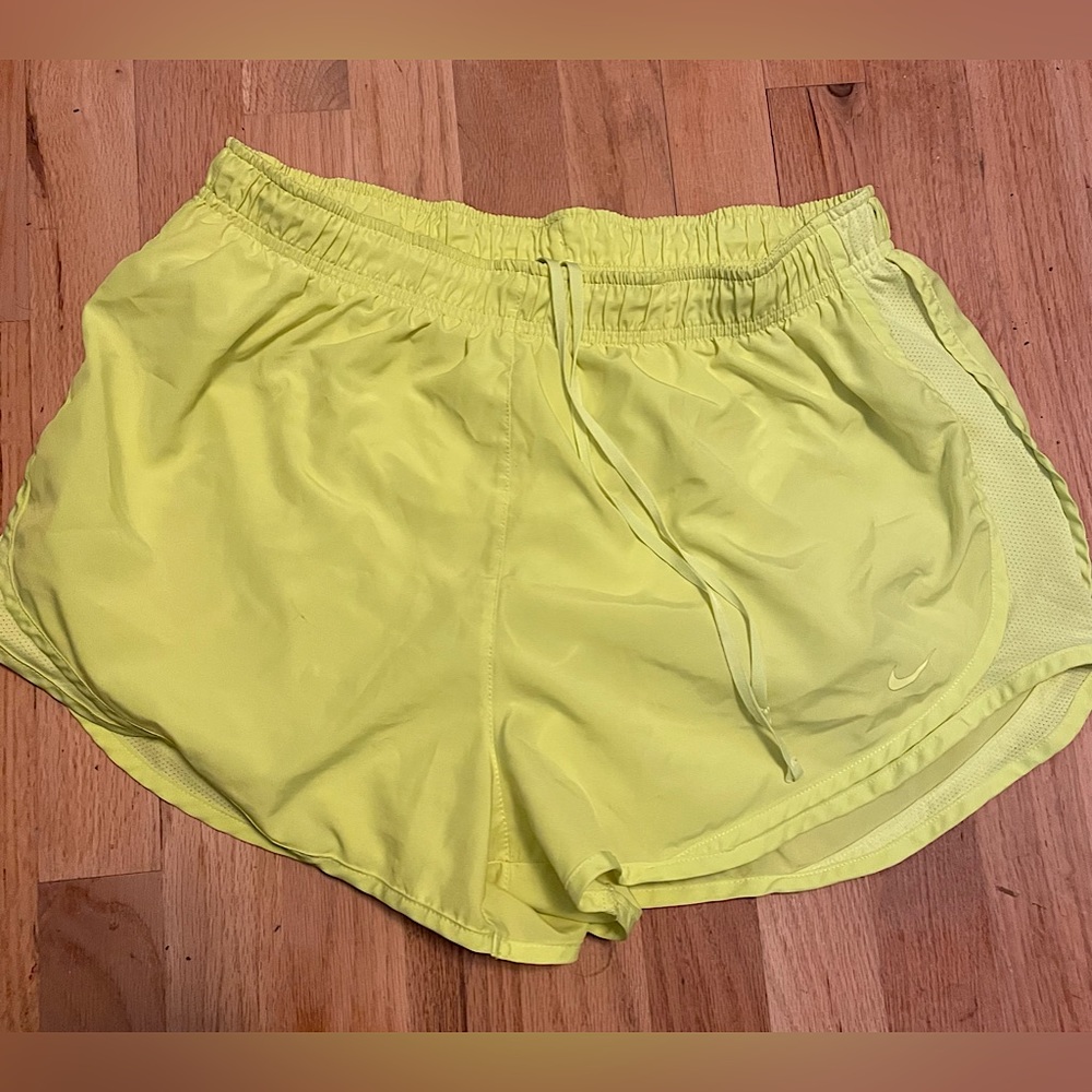 Nike dri fit shorts XL neon yellow Nike High Rise Dri-Fit Running Workout Shorts